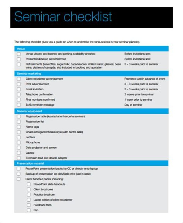 Complete Seminar Planning Checklist PDF – Stay Organized and Prepared