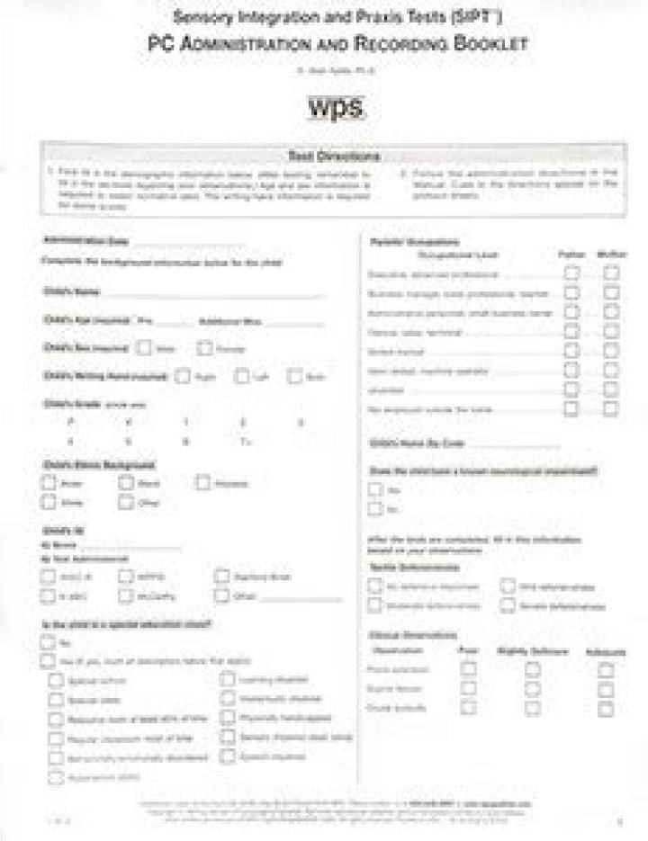 Sensory Integration and Praxis Test Manual PDF: Official Guide