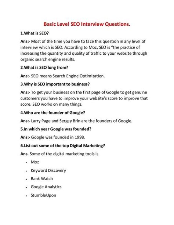 Top SEO Interview Questions PDF for Job Readiness