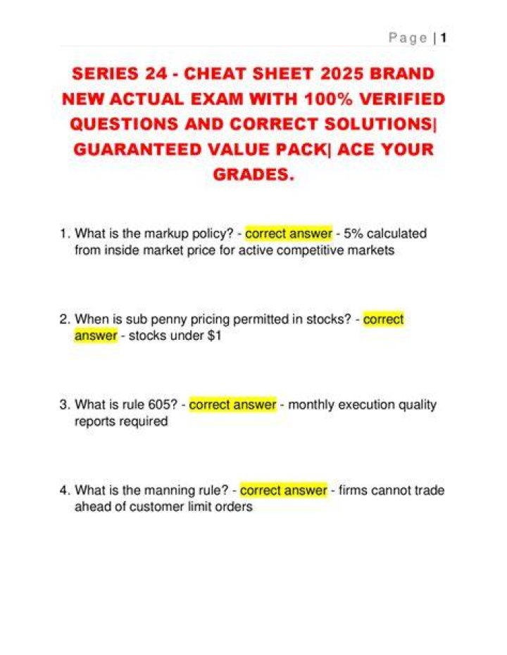 Series 24 Cheat Sheet PDF – Quick Reference Guide