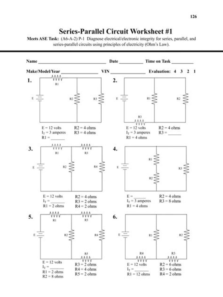 Series and Parallel Circuits Problems & Answers PDF for Students