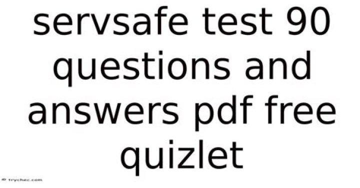 Servsafe Test 90 Questions & Answers PDF – Free Quizlet Download