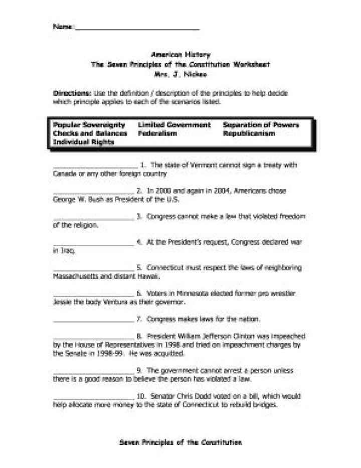 Seven Principles of Government Worksheet Answers PDF: Complete Study Guide