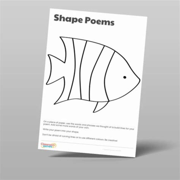 Shape Poem Worksheet PDF for Creative Writing Practice