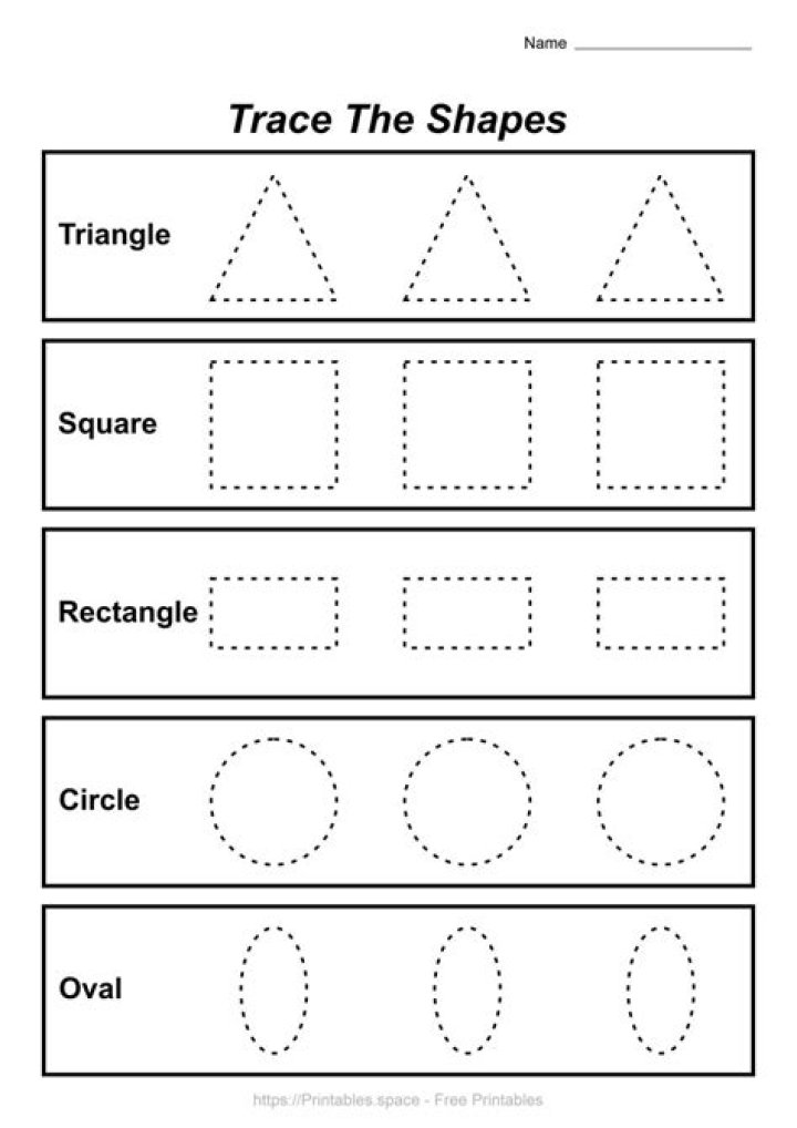 Free Shapes Tracing Worksheets PDF – Printable Activity for Kids