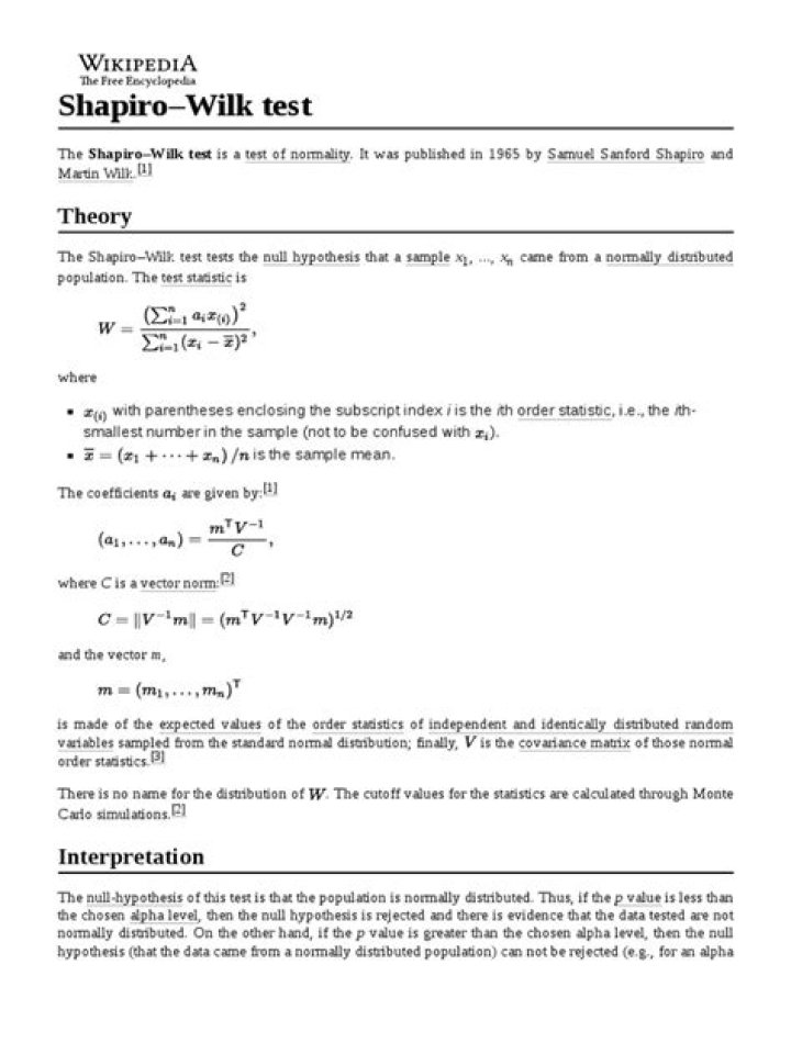 Shapiro-Wilk Test PDF: Free Download & Instant Analysis