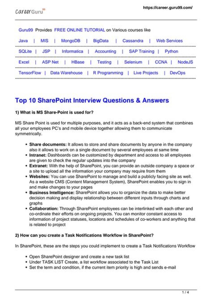 SharePoint Online Interview Questions & Answers PDF: Prepare Effectively