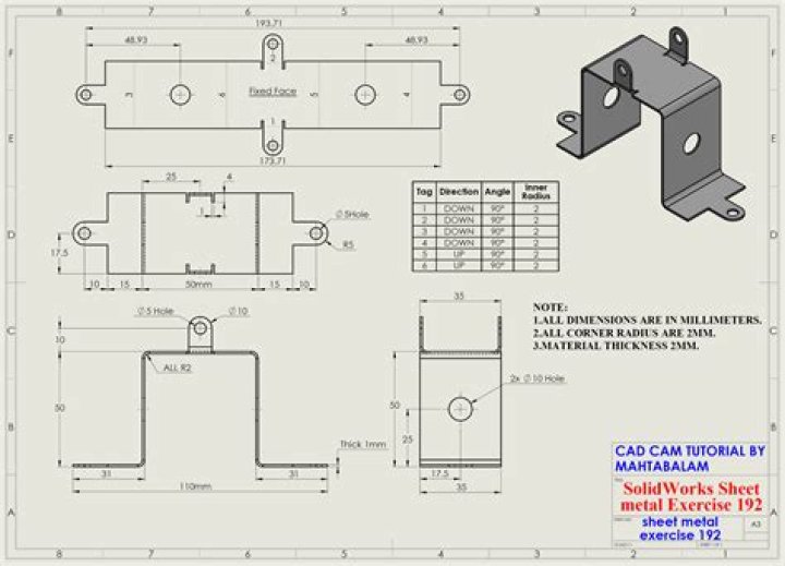 Free Sheet Metal Drawings for Practice PDF – Instant Download