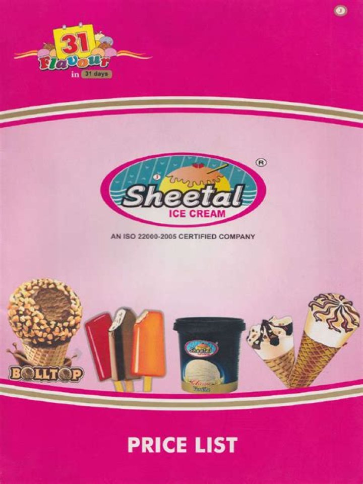 Sheetal Ice Cream Price List PDF – Affordable Summer Treats