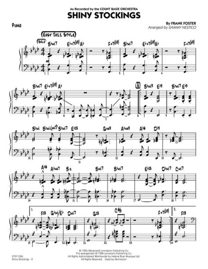 Shiny Stockings Lead Sheet PDF: Elegant Fashion Forecast