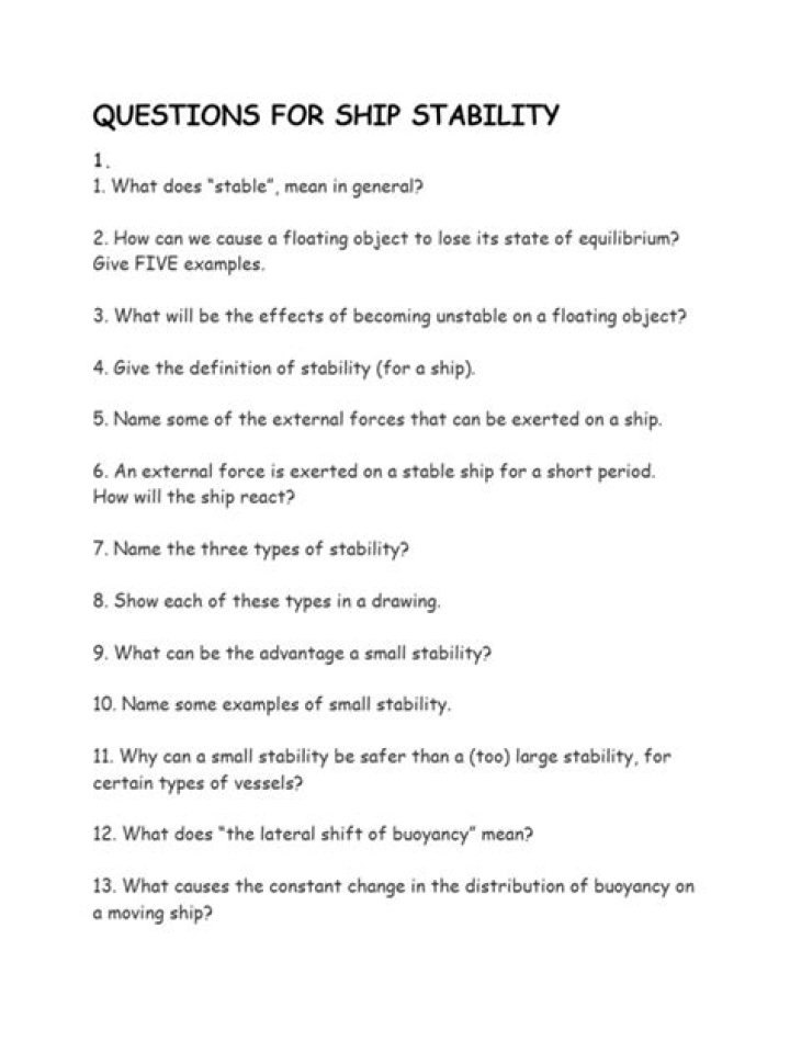 Ship Stability Questions and Answers PDF: Expert Guidance