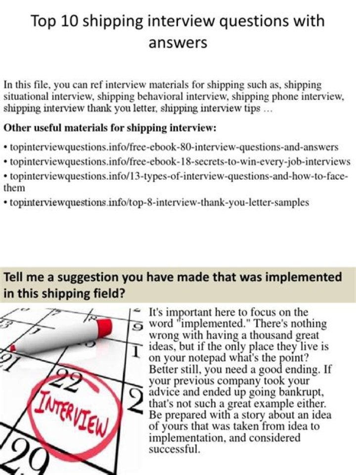 Shipping Interview Questions and Answers PDF – Expert Guide