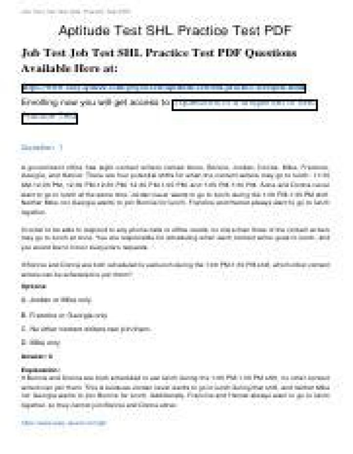 Shl Aptitude Test PDF Download – Prepare for Success