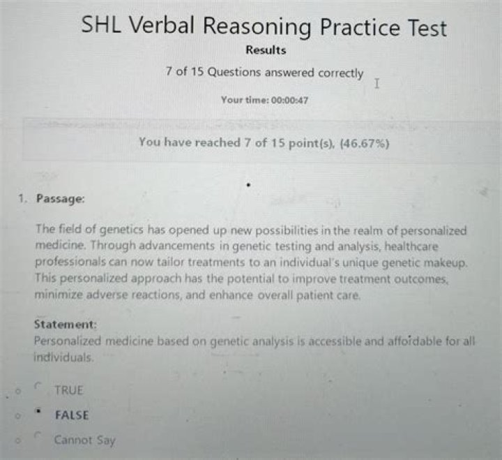 Complete SHL Verbal Reasoning Test with Answers PDF Download