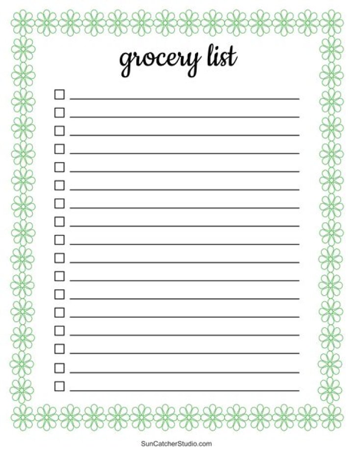 Free Shopping List PDF for Easy Shopping