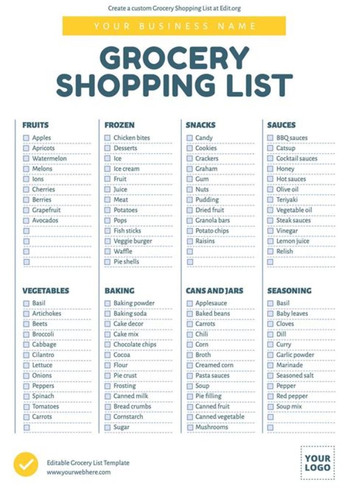 Free Shopping List PDF for Easy Grocery Shopping