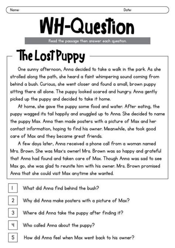 Discover Engaging Short Stories with Wh-Questions PDF