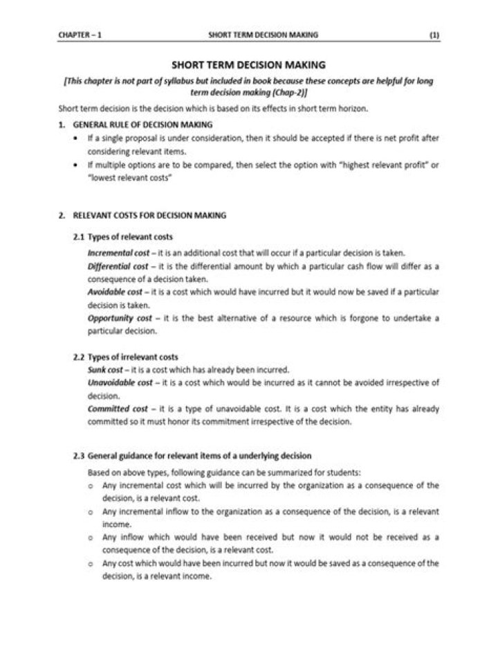 Short-Term Decision Making: Expert Q&A PDF Guide