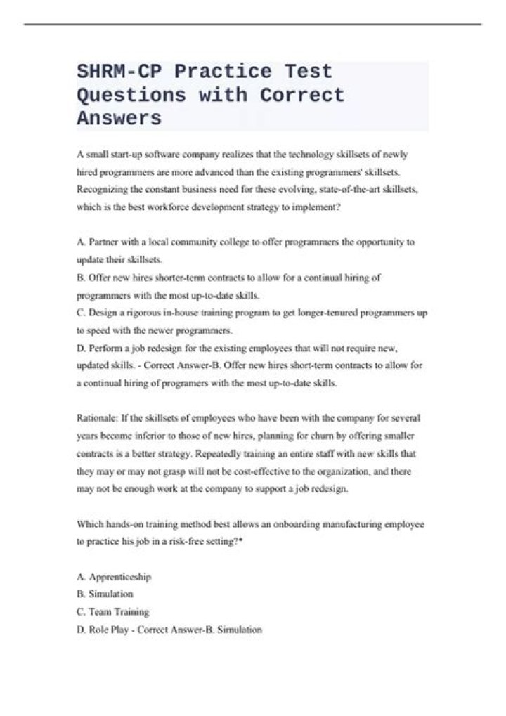 SHRM Practice Test PDF – Ace Your Exam with Confidence