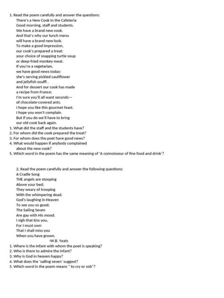 Shsat Poetry Practice Questions PDF for Exam Prep