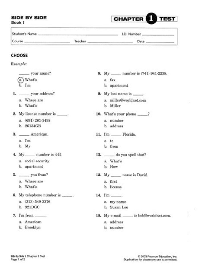 Side-by-Side Book 1 Test PDF: Instant Comparison & Sample Review