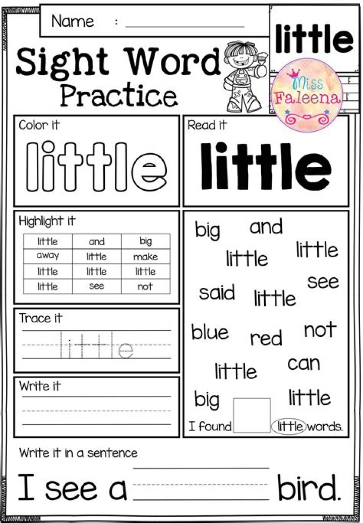 Free Sight Words for Kindergarten Worksheets PDF – Instant Printable Resources
