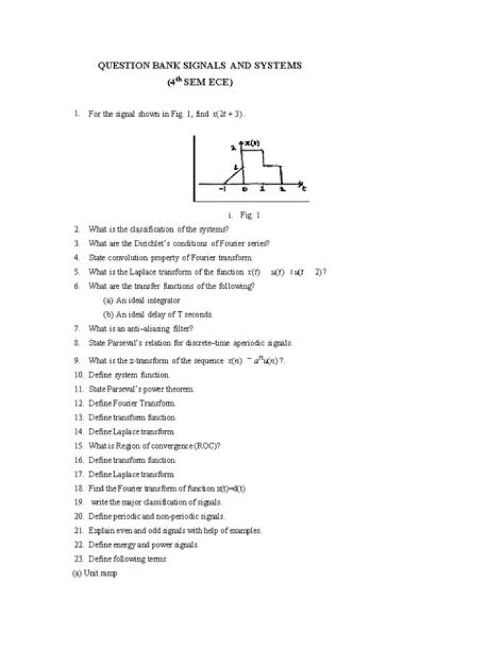 Signals and Systems Q&A PDF: Essential Questions & Answers