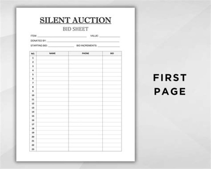 Silent Auction Sheet PDF Download – Easy Bidding Guide