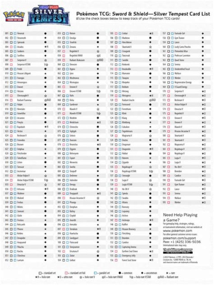 Silver Tempest Card List PDF – Download Free Weather-Inspired Trading Cards