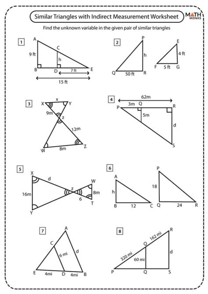 Solve Similar Triangles Problems with Answers PDF – Step-by-Step Guide