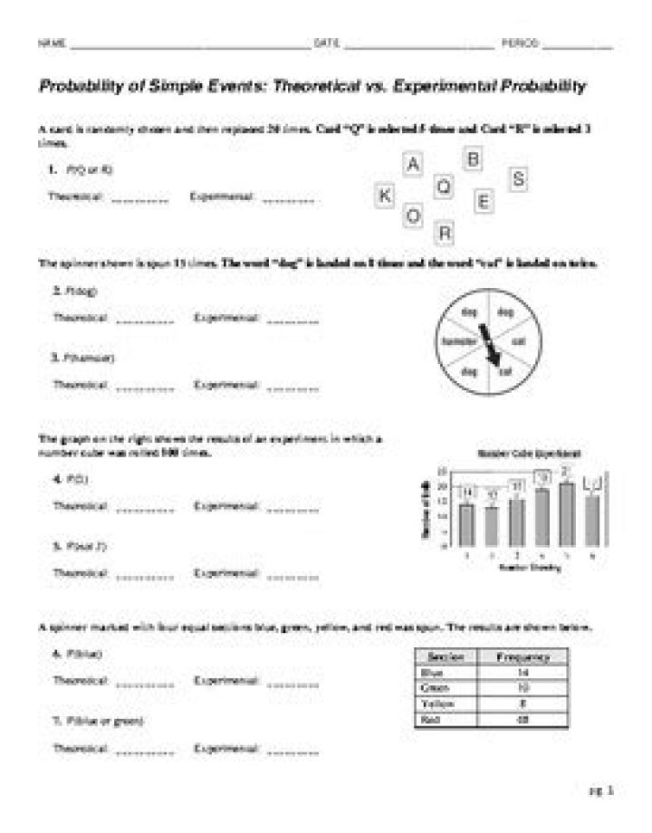 Simple & Compound Probability Worksheet Answers PDF – Instant Download