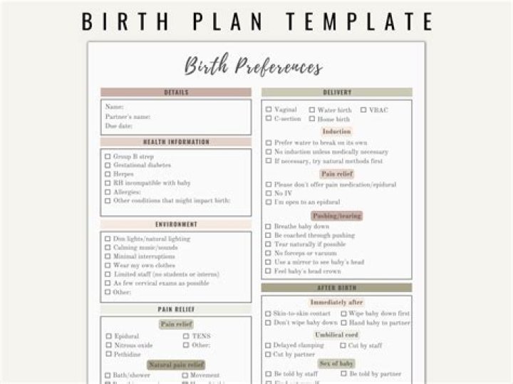 Simple Birth Plan Template PDF – Easy & Personalized Guide