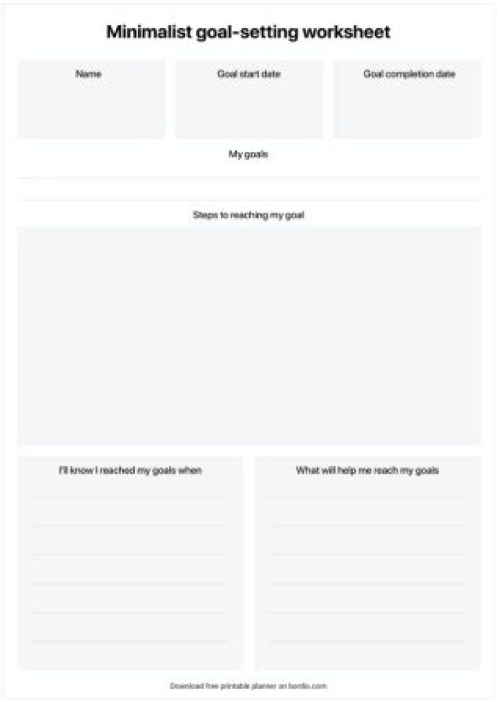 Simple Goal Setting Worksheet PDF – Easy Steps to Achieve Your Goals