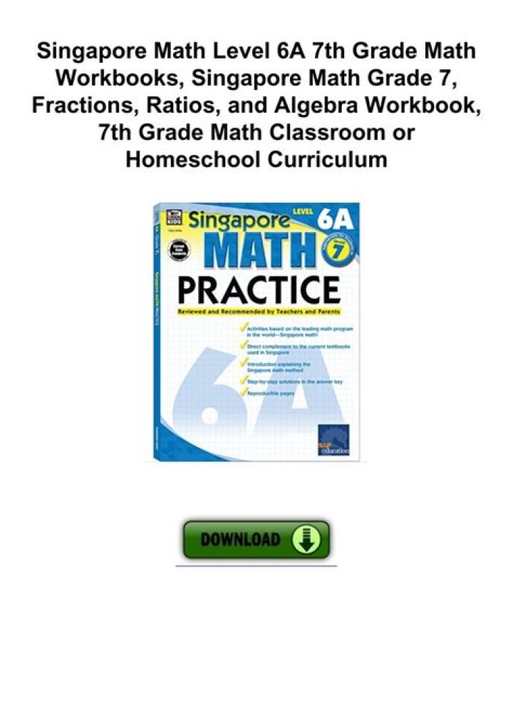 Singapore Math Grade 7 Worksheets PDF – Download Free Practice PDFs