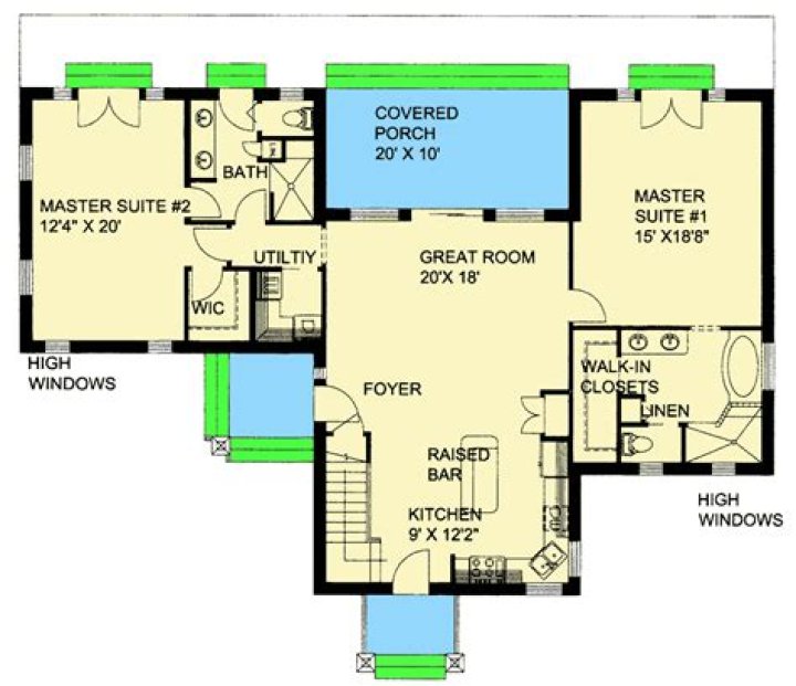Single Story 2 Master Bedroom House Plans PDF for Easy Construction
