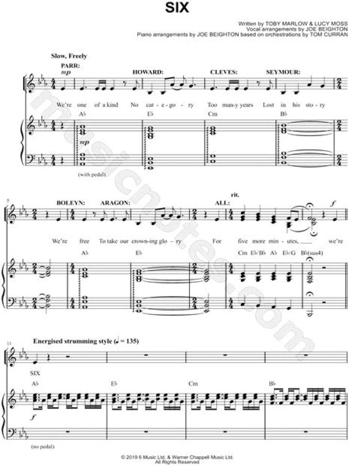 Six from Six Musical Sheet Music PDF – Instant Download