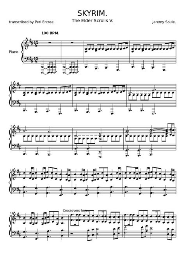 Skyrim Sheet Music PDF Download – Play Iconic Game Melodies