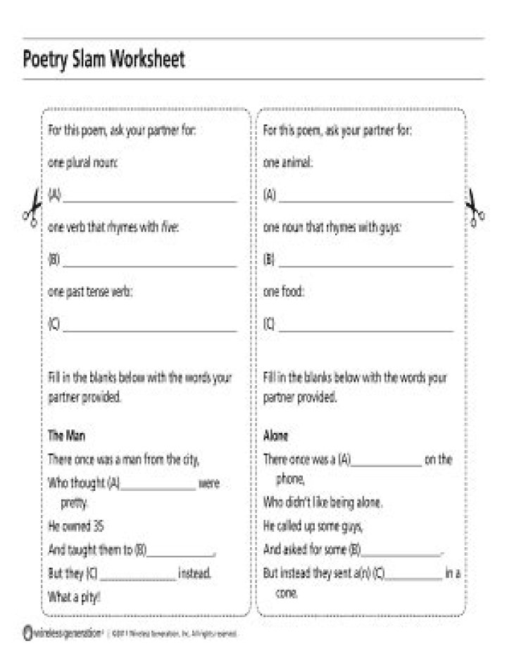 Slam Poetry Worksheet PDF: Creative Writing & Performance Guide