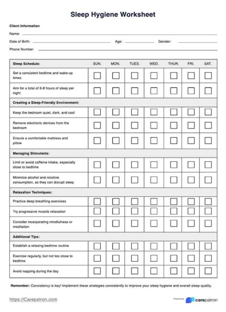 Sleep Routine Worksheet PDF: Improve Your Sleep Today