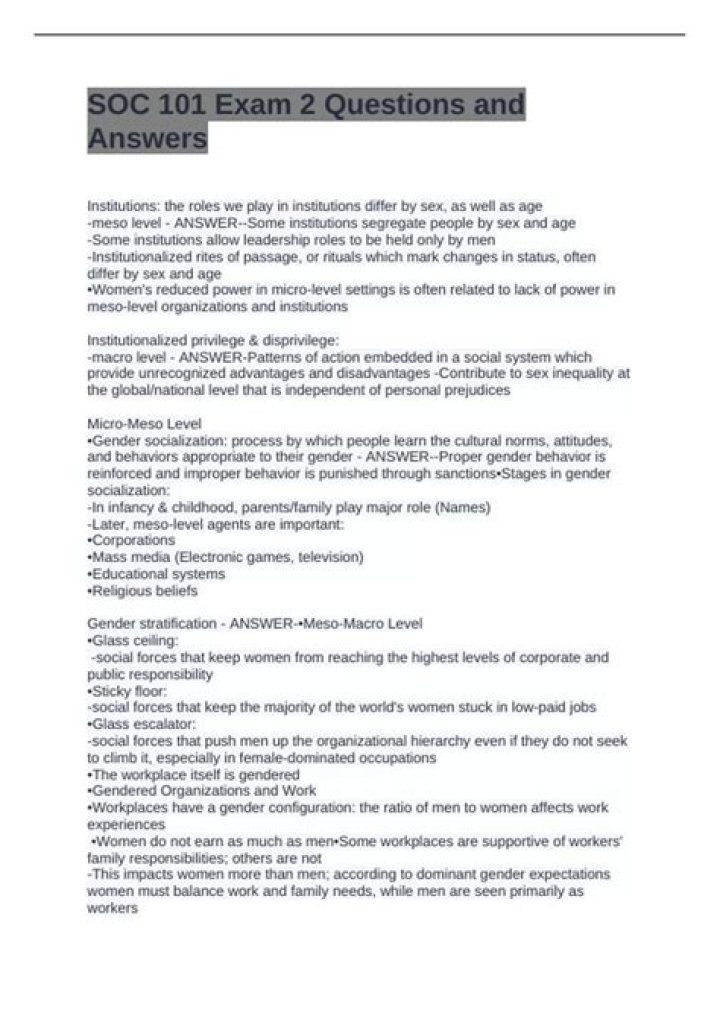 SOC 101 Past Exam Questions PDF – Exam Prep & Answers