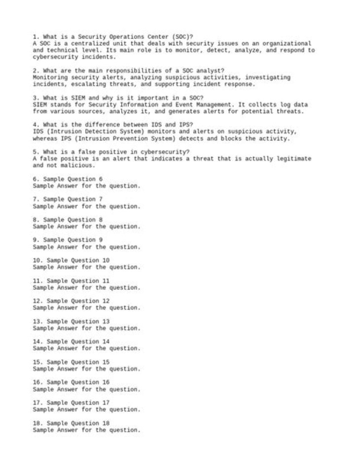 Top SOC Interview Questions & Answers PDF for Success
