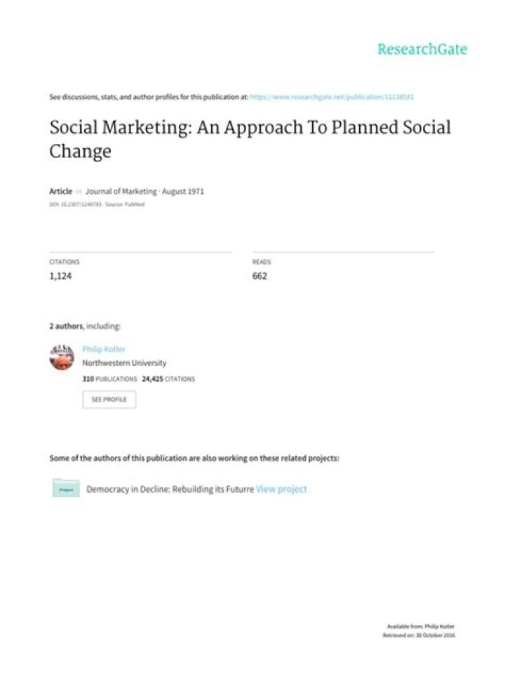 Social Marketing: A Strategic Approach to Planned Social Change – Download the Essential PDF