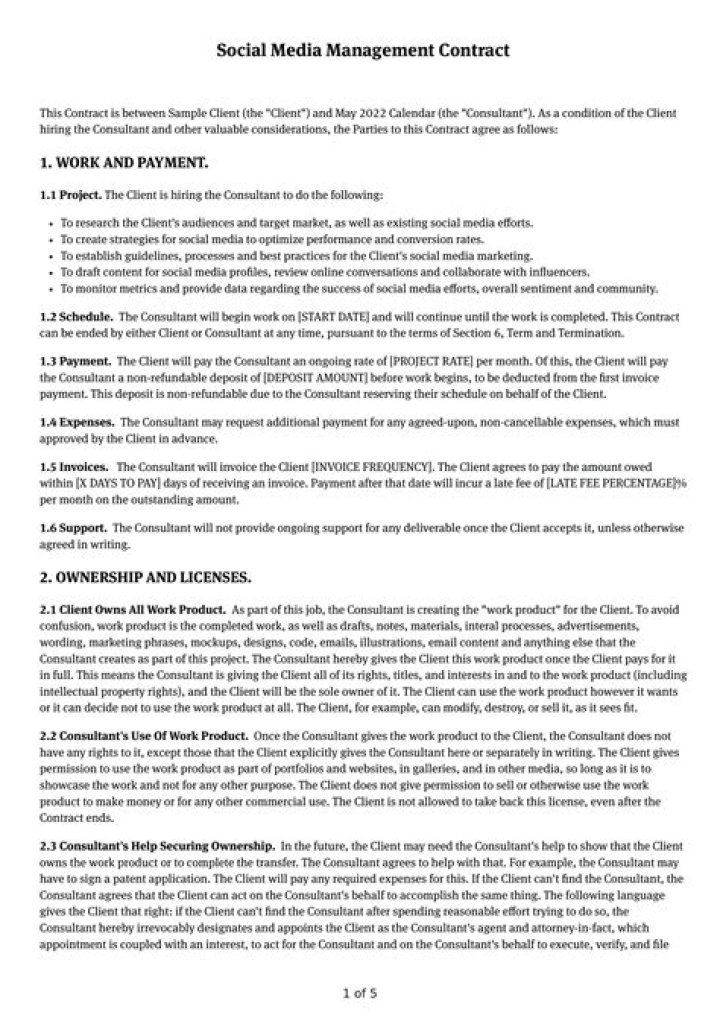 Social Media Management Contract PDF: Legal Template & Best Practices