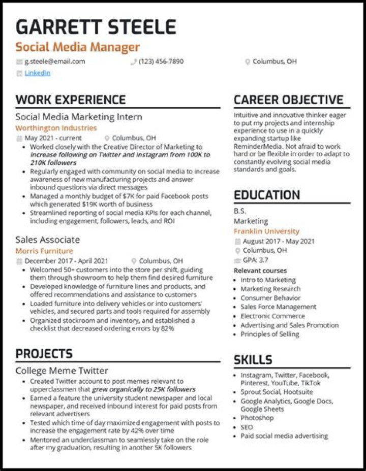 Social Media Manager Resume PDF for Hiring Managers