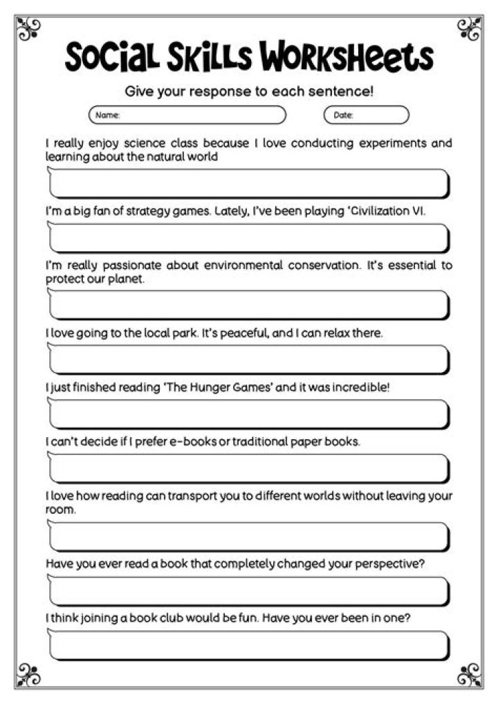 Boost Social Skills with Free PDF Worksheets