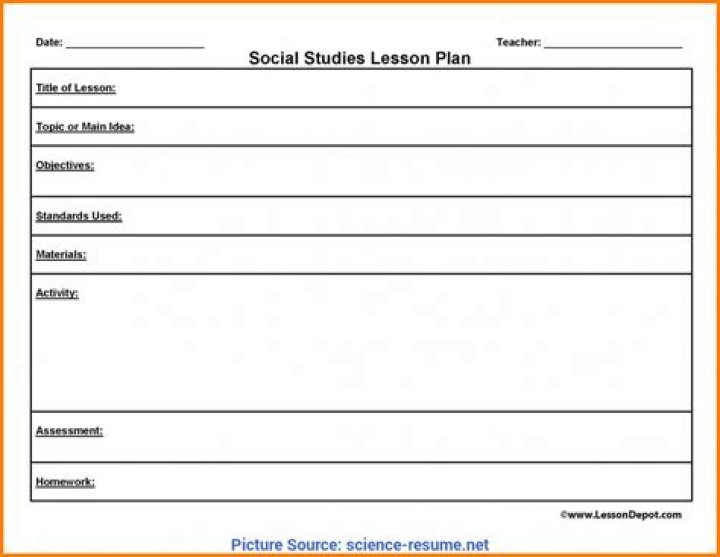 Social Studies Lesson Plan Template PDF for Teachers