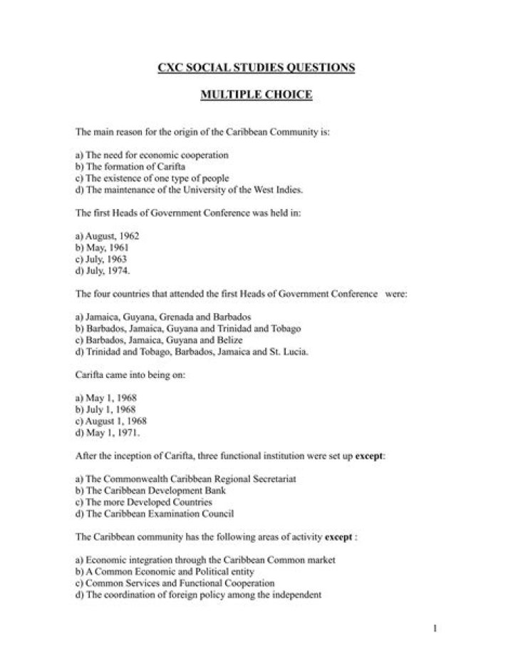Social Studies Multiple Choice Questions & Answers PDF for Exam Prep