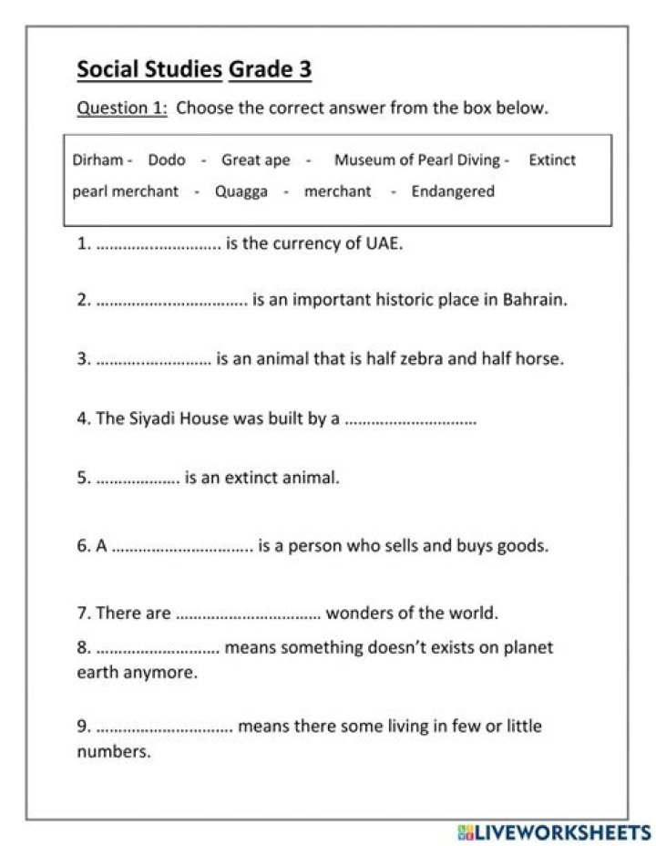 Free Social Studies PDF Worksheets for Classroom & Home Learning