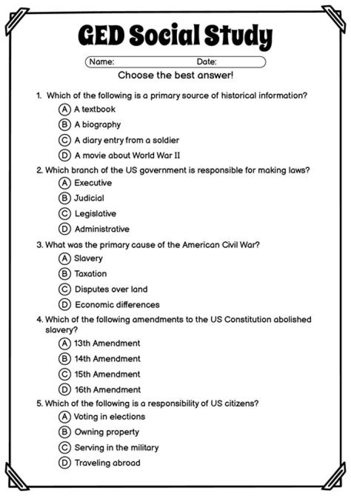 Free Social Studies Worksheets PDF – Instant Download