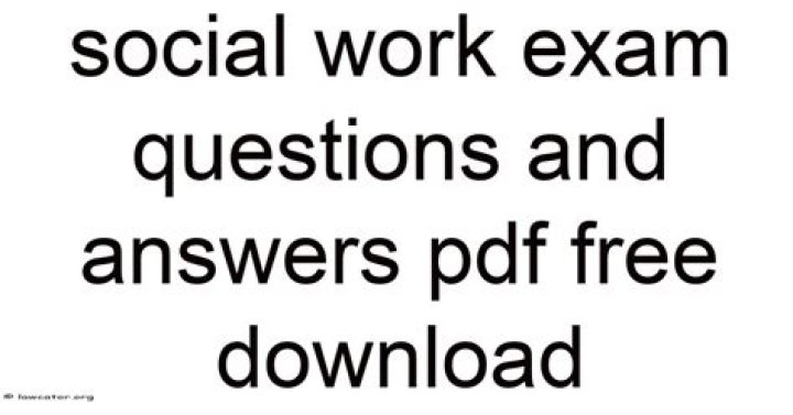 Social Work Exam Questions and Answers PDF Free Download